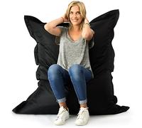 LIVEDECO - Pouf Géant XL 160 x120 cm Intérieur et Extérieur, Déhoussable, Salon, Jardin, Noir BiG52
