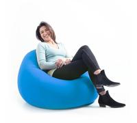 LIVEDECO - Pouf Poire XL Intérieur, Déhoussable, Salon, Chambre, Tissu Stretch élastique, Bleu BiG52