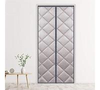 Liveinu Isolant Thermique Isolation Porte Avec Magnétique Moustiquaire Rideau De Porte Isolant Coton Rideau d'occultation Coupe-vent Imperméable Isolation Phonique 100x205cm Cuir PU Gris