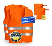 LiveLaif Pack 2 Gilet Orange CE + 2 Housses | Gilet Adulte L | Gilet Réfléchissant Vélo | Gilet Haute Visibilité, Taille Unique,Unisexe | Voiture, Moto, Vélo, Trottinette