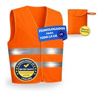 LiveLaif Pack Gilet Orange CE + Housse | Gilet Adulte L | Gilet Réfléchissant Vélo | Gilet Haute Visibilité, Taille Unique,Unisexe | Voiture, Moto, Vélo, Trottinette