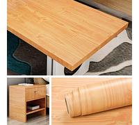 Livelynine 40CMX10M Papier Adhesif pour Meuble Bois Chene Clair Papier Peint Adhesif Stickers Cuisine Amovible Imperméable Revêtement Vinyle Rouleau pour Meuble TV Porte Bureau Table Etagere Rangement
