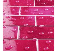 Livelynine Carrelage Adhesif Mural Cuisine Rose Credence Adhesive pour Cuisine 3D 30x30CM Dalle PVC Adhesive Murale WC 16-Dalles Credence Adhesif Salle de Bain Résistant à la Chaleur 3D Brique Rose