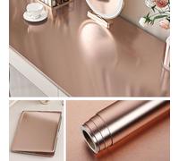 Livelynine Credence Adhesive pour Cuisine Rose Poudré Doré Film Adhesif pour Meuble Cuisine Electromenager Effet Inox Brossé Lavable Stickers Frigo Lave Vaisselle Vinyle Adhesif Meuble Fille 40CMx2M