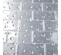 Livelynine Credence Cuisine Adhesive Effet Aluminium Brossé Carrelage Adhesif Mural Salle de Bain Effet Inox Brossé Metro 3D Dalle PVC Adhesive Murale 30x30 16 Pièces Lavable Crédence Adhésive Cuisine
