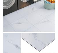 Livelynine Dalle PVC Adhesive Sol Salle de Bain Carrelage Adhesif Sol Effet Marbre Blanc 30x30CM 16 Dalles Lavable Dalles Lino Sols Adhesif pour Chambre Corridor Parquet Adhésif Sols Marbre Gris Clair