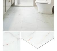 Livelynine Dalles PVC Adhesives Sol Marbre Blanc Rose 30x30 Lino Sol Adhesif Salle de Bain 16-Dalles Revetement de Sols Adhesif pour Cuisine Parquet Adhésif Sols PVC Chambre Toilette