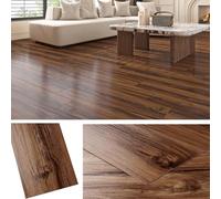 Livelynine Épais Lino Sol Adhesif Effet Parquet Naturel 90x15CM Dalle PVC Adhesive Sol Cuisine Salle de Bain 36-Pièces Imperméable Carrelage Adhesif Sols Effet Bois Marron Parquet Adhésif Sols Salon