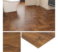 Livelynine Lino Sol Adhesif Bois Marron 30x30CM Dalle PVC Adhesive Sol Salle de Bain Imitation Bois Naturel 32-Dalles Carrelage Adhesif Sols Cuisine Revetement de Sols Adhésif pour Corridor WC