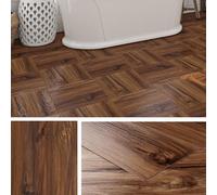 Livelynine Lino Sol Adhesif Salle de Bain Chambre 30x30CM Dalle PVC Adhesive Sol Bois Vintage 32-Dalles Parquet Adhesif Sols Salon Antidérapantes Carrelage Sols Intérieur Cuisine Corridor Toilette