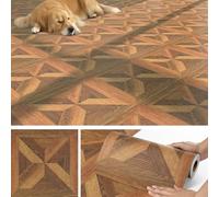Livelynine Lino Sol Rouleau Effet Parquet Adhesif Sol Imitation Bois Retro Dalle PVC Adhesive Sols 30x120CM Carrelage Adhesif Salle de Bain Revetement de Sols Faux Parquet Adhésif Cuisine Chambre
