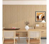 Livelynine Panneau Mural Decoratif Bois Chene Panneau Tasseau Bois Mural Marron Fond Noir Panneaux Muraux 3D Autocollant Relief Chambre Mur TV Revetement Murals Adhesif Salon Bureau Moderne 30CMx2M