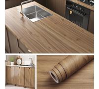 Livelynine Papier Adhesif pour Meuble Bois Chene Revetement Plan de Travail Cuisine 90CMx500CM Papier Peint Autocollant Aspect Bois Vinyle Adhesif Chene Papiers Adhésif pour Meuble Cuisine
