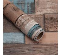 Livelynine Papier Adhésif pour Meuble Bois de 45CM*7M Papier Peint Bois Vintage pour Mur Salon Chambre Rouleau Adhésif Décoratif Amovible Lavable imperméable Imitation Planche Boises Mural