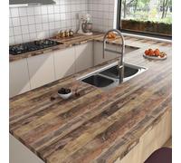 Livelynine Papier Adhesif pour Meuble Cuisine Bois Imperméable Adhesif Plan de Travail Cuisine Effet Bois Rustique Vinyle Adhésif Foncé Table Bureau Portes Papier Peint Adhésif 40CMx2M