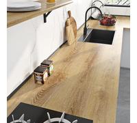 Livelynine Papier Adhesif pour Meuble Cuisine Effet Bois Clair 60CMx500CM Revêtement Plan de Travail Adhésif Bois Imperméable Vinyle Adhesif Meuble Cuisine Armoire Bureau Papier Peint Adhésif Mural