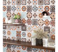 Livelynine Papier Adhesif pour Meuble Stickers Carrelage Cuisine 40CMx10M Revetement Mural Adhesif Lavable Credence Adhesive Carreaux de Ciment Adhesif pour Meuble Armoire Placard Sol PVC Rouleau