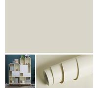 Livelynine Papier contact beige amovible pour armoires de salle à manger décorations murales papier peint salle de bain revêtement adhésif pour comptoir cuisine buanderie