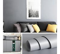 Livelynine Papier Peint Adhésif Gris Mat de 40CM*10M Décoratif Amovible Étanche Mural pour Placard Étagère Table de Chevet Stickers Meubles pour Cuisine Salon Chambre Papier Vinyle Autocollant