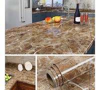 Livelynine Papier Peint Adhésif Marbre Brun de 90CM*5M Papier Adhésif pour Meuble Cuisine Salle de Bain Salon Bureau Comptoir Placard Rouleau Adhésif Décoratif Étanche Amovible Lavable
