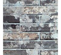 Livelynine Papier Peint Adhesif Mural Papier Peint Brique Gris 3D Adhésif Vinyle Autocollant Rouleau Art Deco Gris Style Industriel Imperméable pour Mur de Salon Cuisine Chambre Meubles 40CM X 2M