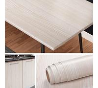 Livelynine Papier Peint Bois Naturel Papier Adhesif pour Meuble Cuisine Effet Bois 40CMX5M Imperméable Vinyle Adhesif Meuble Rouleau Adhésif Decoratif pour Placards Tiroirs Portes Salon Escalier