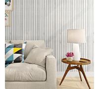 Livelynine Papier Peint Tasseau de Bois Blanc Papier Peint Bois 3D Moderne Skandi Imperméable Papiers Peints Adhesif Mural Chambre Salon Papiers Adhesif pour Meuble Cuisine Clair Armoire 40CMx2M