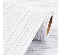 Livelynine Papier peint texturé 40CMx10M Papier peint gaufré blanc auto-adhésif à décoller et coller