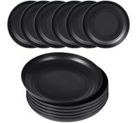 LIVELYPET Lot de 6 assiettes en plastique réutilisables, incassables, de 20 cm, assiettes de camping légères pour pique-nique, salade, pâtes, fête, maison, bureau, passent au lave-vaisselle et au