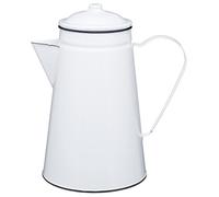Living Nostalgia KitchenCraft - Pichet en Émail Multifonctions, Café, Lait, Eau, Fleurs, Collection, 1.5 L - Blanc et Gris