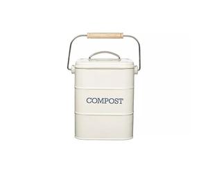 LIVING NOSTALGIA Seau Poubelle à compost Crème
