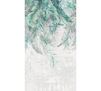 Livingwalls 398191 Papier peint photo intissé Motif jungle en gris, vert, bleu, 1,59 x 2,80 m, fabriqué en Allemagne