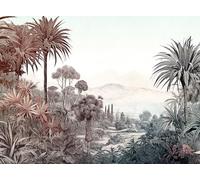 Livingwalls 399031 Papier peint photo intissé Motif jungle multicolore, marron, bleu, 1,59 x 2,80 m, fabriqué en Allemagne