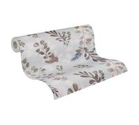 livingwalls Anna D'Andrea papier peint intissé Floral 10,05 m x 0,53 m - gris, marron, violet, bleu - papier peint feuilles - 782212