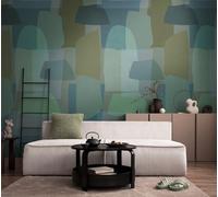 livingwalls Anna D'Andrea Papier peint photo graphique 1,59 m x 2,80 m - bleu, vert, beige - papier peint lisse - 782063
