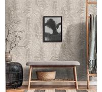 Livingwalls Famous Garden 393475 Papier peint intissé Motif feuilles Gris/beige/taupe 10,05 m x 0,53 m