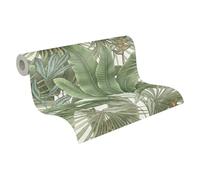 Livingwalls Jungle Papier peint 396472 en vert, crème - papier peint à l'aspect de la jungle - floral avec des feuilles de palmier -de haute qualité sur 10,05m x 0,53m