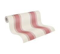 Livingwalls Michalsky 399831 Papier peint intissé à rayures de qualité supérieure Motif maison de campagne Crème Rouge