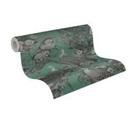 Livingwalls MICHALSKY Papier peint intissé Motif floral - Papier peint de qualité supérieure avec animaux 399822 en gris, vert, noir - Papier peint de luxe conçu par Michalsky
