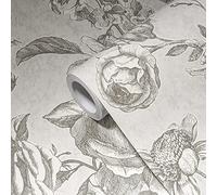 Livingwalls Papier peint intissé My Home My Spa 387001 – Motif fleurs gris clair 10,05×0,53 m