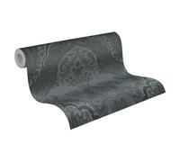 Livingwalls My Home My Spa 387085 Papier peint intissé pour chambre à coucher, motif baroque, 10,05 x 0,53 m, fabriqué en Allemagne, noir, gris foncé