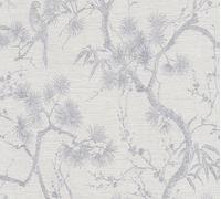 Livingwalls papier peint asiatique Metropolitan Stories papier peint floral Mio Tokyo papier peint intissé argent blanc gris 10,05 m x 0,53 m