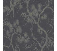 Livingwalls papier peint asiatique Metropolitan Stories papier peint floral Mio Tokyo papier peint intissé gris bleu métallisé 10,05 m x 0,53 m