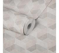 Livingwalls Papier peint design géométrique 3D beige crème 382021 - Pour chambre à coucher - 10,05 x 0,53 m - Fabriqué en Allemagne