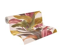 Livingwalls Palmentapete Metropolitan Stories tropische Tapete Antonio Barcelona Vliestapete rot gelb braun creme 10,05 m x 0,53 m