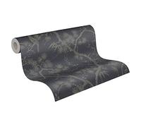 Livingwalls Papier Peint Fleuri Metropolitan Stories 2 A.S. Création Mio - Tokio Papier peint intissé 10.05 m x 0.53 m Gris Métallisé Noir Fabriqué en Allemagne 378672 37867-2