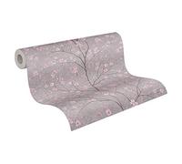 Livingwalls Papier Peint Fleuri Metropolitan Stories 2 A.S. Création Mio - Tokio Papier peint intissé 10.05 m x 0.53 m Gris Rosé Fabriqué en Allemagne 379122 37912-2