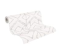 Livingwalls papier peint géométrique Metropolitan Stories Ava New York papier peint intissé blanc gris 10,05 m x 0,53 m