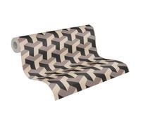 Livingwalls papier peint intissé à effet métallique en beige, noir, métallisé - papier peint de design contemporain 10,05 x 0,53 m - 781501