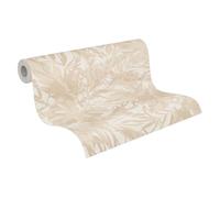 Livingwalls papier peint intissé à motif de feuilles beige, crème et marron - papier peint jungle exotique 10,05 m x 0,53 m de COSMOPOLITAN - 790631
